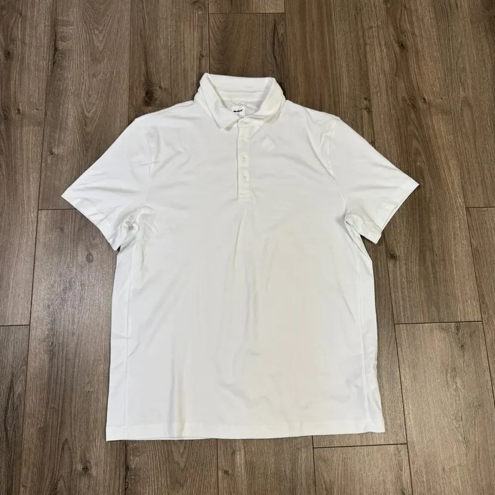 J.Crew Performance Polo Shirt Men XL White Pullover Coolmax Short Sleeve Stretch